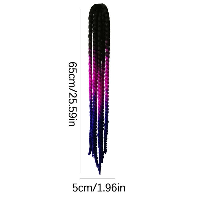 Motorcycle Helmet Braid Wig Accessory with Suction Cup and Adhesive Mounting for Full Coverage Braided Hair Style 65 in x 5 cm