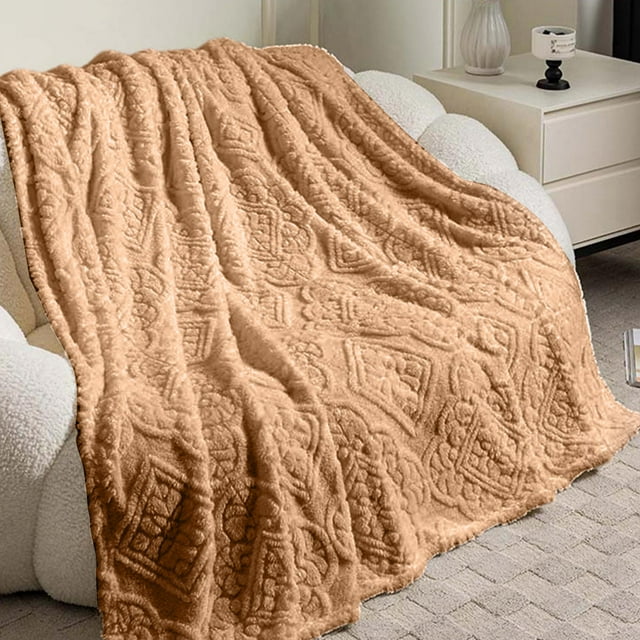 Suede Nap Shawl, Soft Plush Blanket, Cozy Throw for Office Lounging, Bed Sofa Use, Multicolor