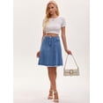 thumbnail image 3 of DARING DIVA Women's Denim A Line Flared Raw Hem Jean Skirts XX-Large Blue, 3 of 7