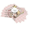 thumbnail image 2 of XMXY Woven Placemats Set of 6 PCS, Cartoon Cat Beautiful Girl Table Mats Washable Heat Resistant Placemats, 2 of 6