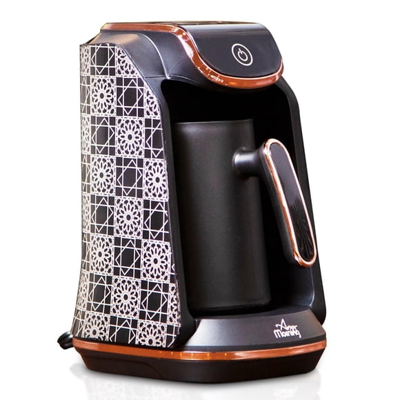 Any Morning Cafetera - Turco/Griego | 1-4 tazas de bajo vatio automático con prevención de desbordam