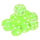 thumbnail image 1 of Paquete de 10 Dados Acrílicos de 6 Caras, 16mm/0.63" con Esquinas Redondeadas, Dados D6 Translúcidos de Color para Diversión en Fiestas Temáticas y Juegos de Mesa, Verde Fluorescente, 1 of 6