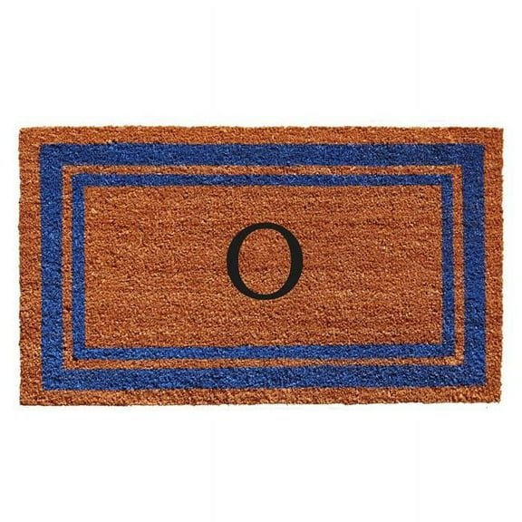 Calloway Mills Blue Border 18" x 30" Monogram Outdoor Doormat (Letter O)