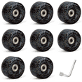 thumbnail image 1 of 8 Roues de Patin à Roulettes 85A 62 X 33mm avec Roulements pour Patinage à Double Rangée, Accessoires de Patins à Roulettes Noirs, 8 * Roues (Y Compris Roulements) 1 * Clé, Noir, 1 of 8