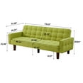 thumbnail image 6 of Minimalist Style Linen Futon Sofa Couch , Button design Convertible Sofa Bed with Three Adjustable Positions, Loveseat Sofa Comfy Upholstered Furniture for Living Room, Apartment, Studio,  Green, 6 of 7