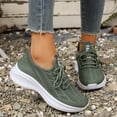 thumbnail image 2 of Rokment Womens Running Tennis Shoes Breathable Mesh Lace up Athletic Memory Foam Walking Trainners Comfortable Casual Fitness Golf Non Slip Work Fashion Sneakers Green Size 6, 2 of 7