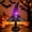 B 12in Purple, variant on Witch Hat Lamp Halloween Stained Resin Table Lamp Night Light for Bedroom, Mantel, Bookshelf, Entryway, Halloween Party and Witchy Room Decor B 12in