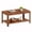 Walnut, variant on 39.4 Inch Natural Coffee Table with Arc Corners and Storage Shelf, Modern Rectangular Accent Table for Living Room, Vertical Wave Grain Design