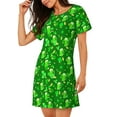 thumbnail image 2 of Fotbe St Patrick's Day2 Pattern Women's Cotton Nightgown Sleepwear Short Sleeves Shirt Casual Print Sleepdress, 2 of 6