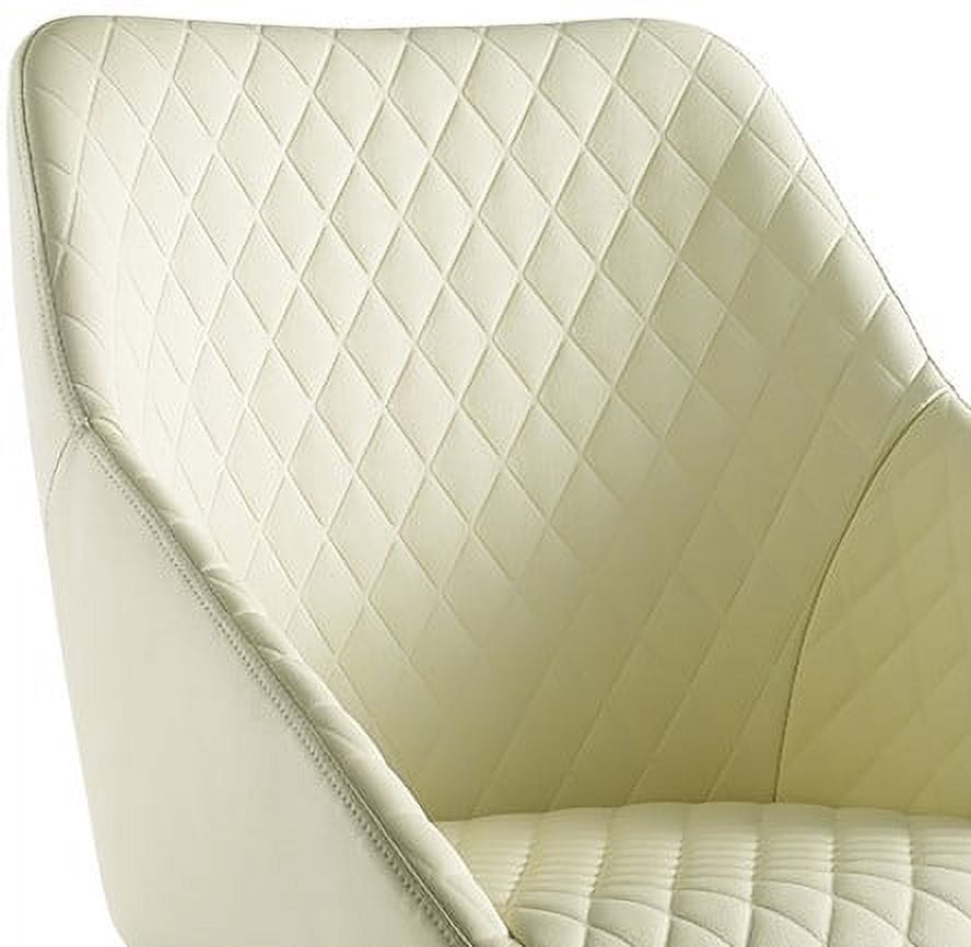 Mainstays Faux Leather Quilted Mid-Back Swoop Arm Rolling Office Desk Chair, Multiple Colors