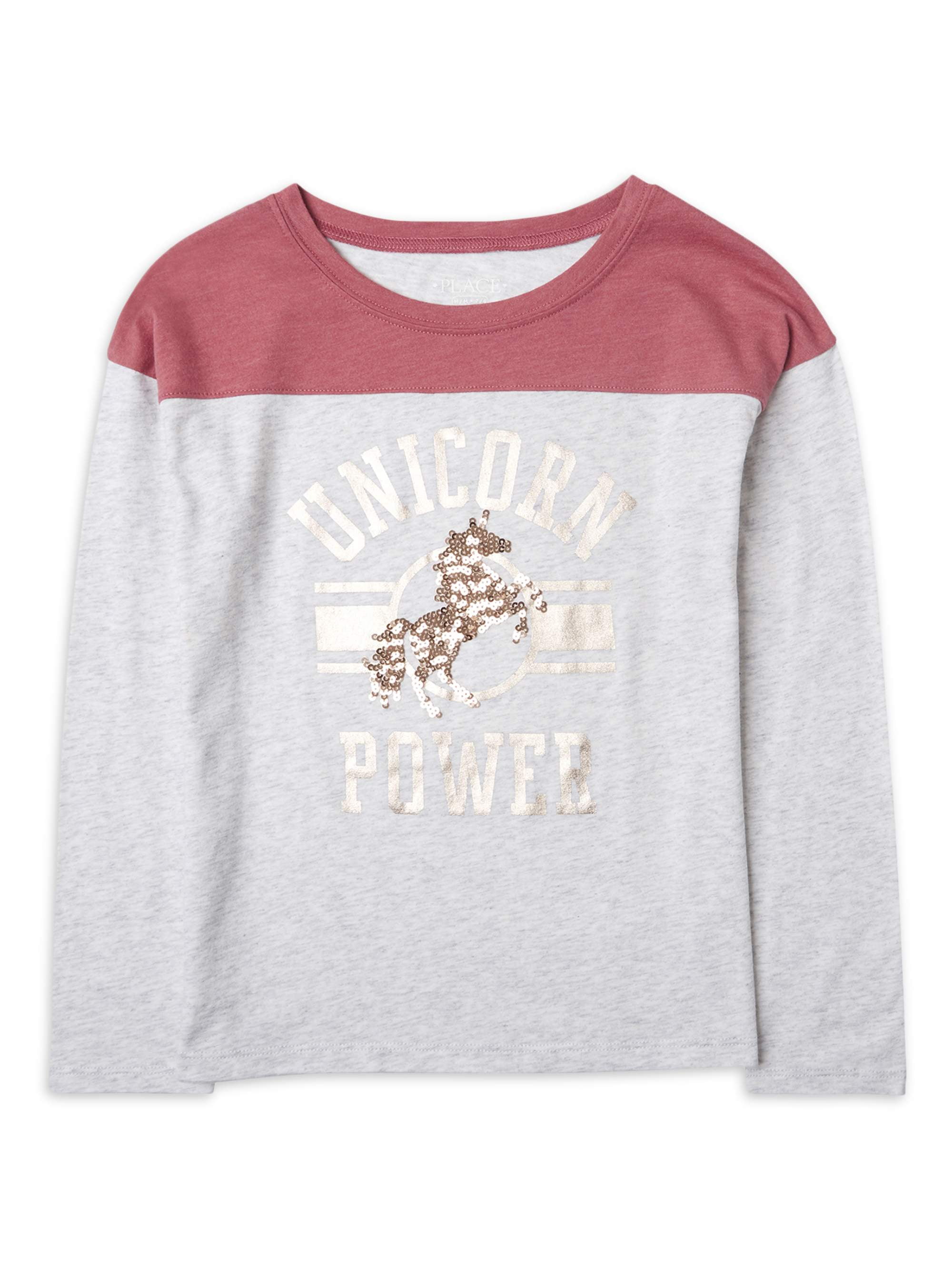 The Childrens Place Big Girls Long Sleeve Graphic Tops 