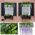 thumbnail image 6 of Sinhoon 12 Pack 1 Piece 3.6 Feet Artificial Fake Wisteria Vine Ratta Hanging Garland Silk Flowers String Home Party Wedding Decor (Purple), 6 of 7