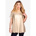 thumbnail image 3 of Roaman's Women's Plus Size Metallic Swing Tee, 3 of 6