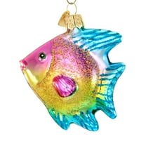 Old World Christmas Tropical Angelfish Glass Ornament Ocean 12383..
