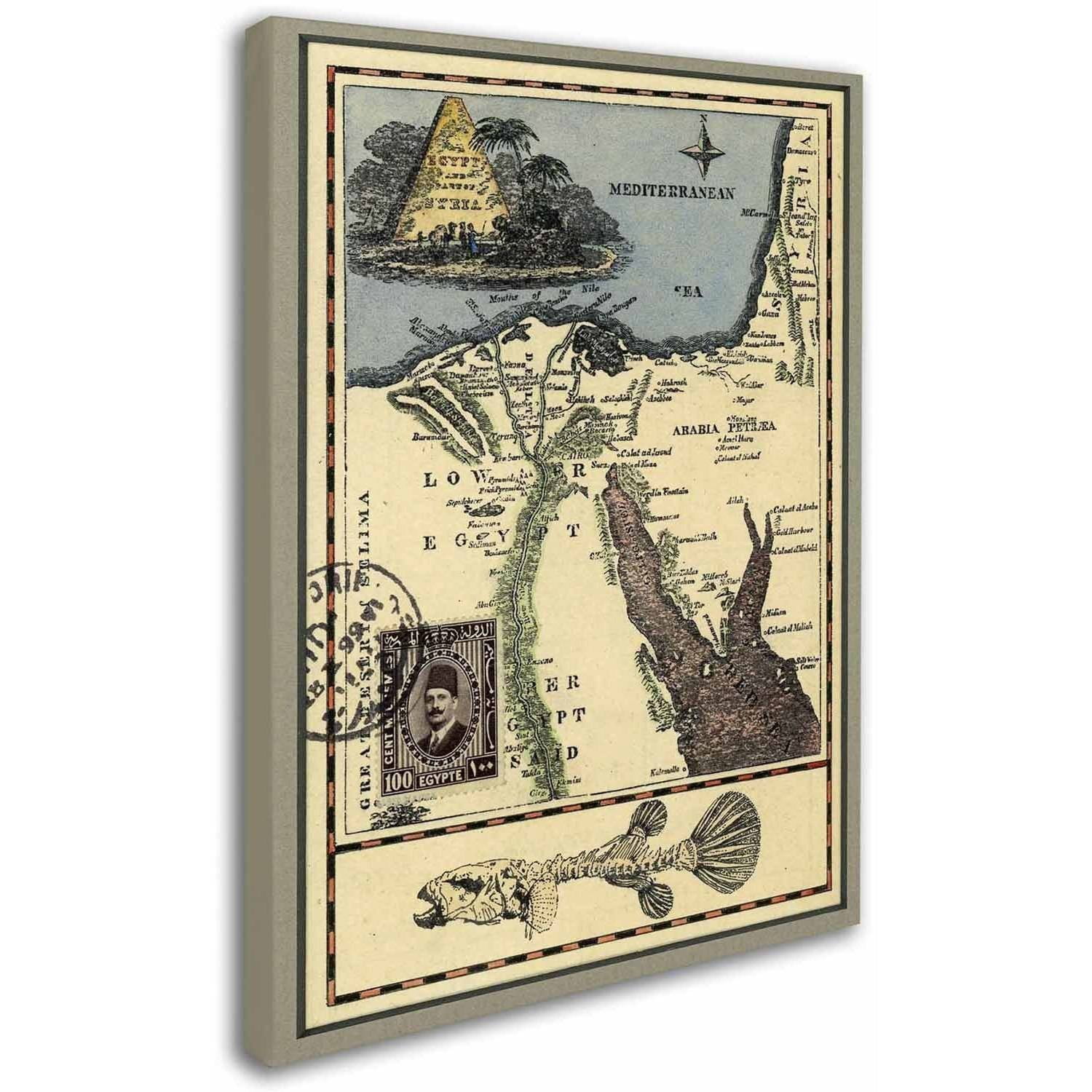Trademark Fine Art Nick Bantock Egypt Map Canvas Wall Art - 14x19