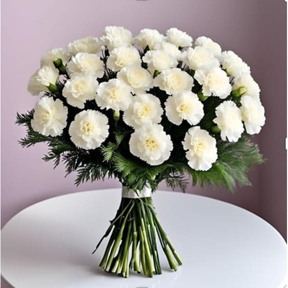 KaBloom :12 White Carnation without vase, Next-Day Delivery, Gift for Every Occasion.