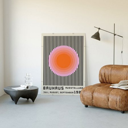Poster Bauhaus Circles, Gradient Aura, Bauhaus Art Museum Poster , Exhibition Poster , Minimalist Wall Art, Bauhaus Poster , Minimalist Print-UNFRAMED