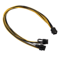 thumbnail image 2 of 5X PCI-E PCI Express 6Pin Female to Dual Dual 2-Port 8Pin (6+2Pin) Male F/M Adapter GPU Video Card Power Cord 18AWG 20cm, 2 of 5