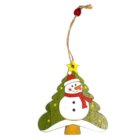 

ZTTD Christmas Decoration Wooden Painted Snowman Hanging Board Christmas Decoration Pendant A