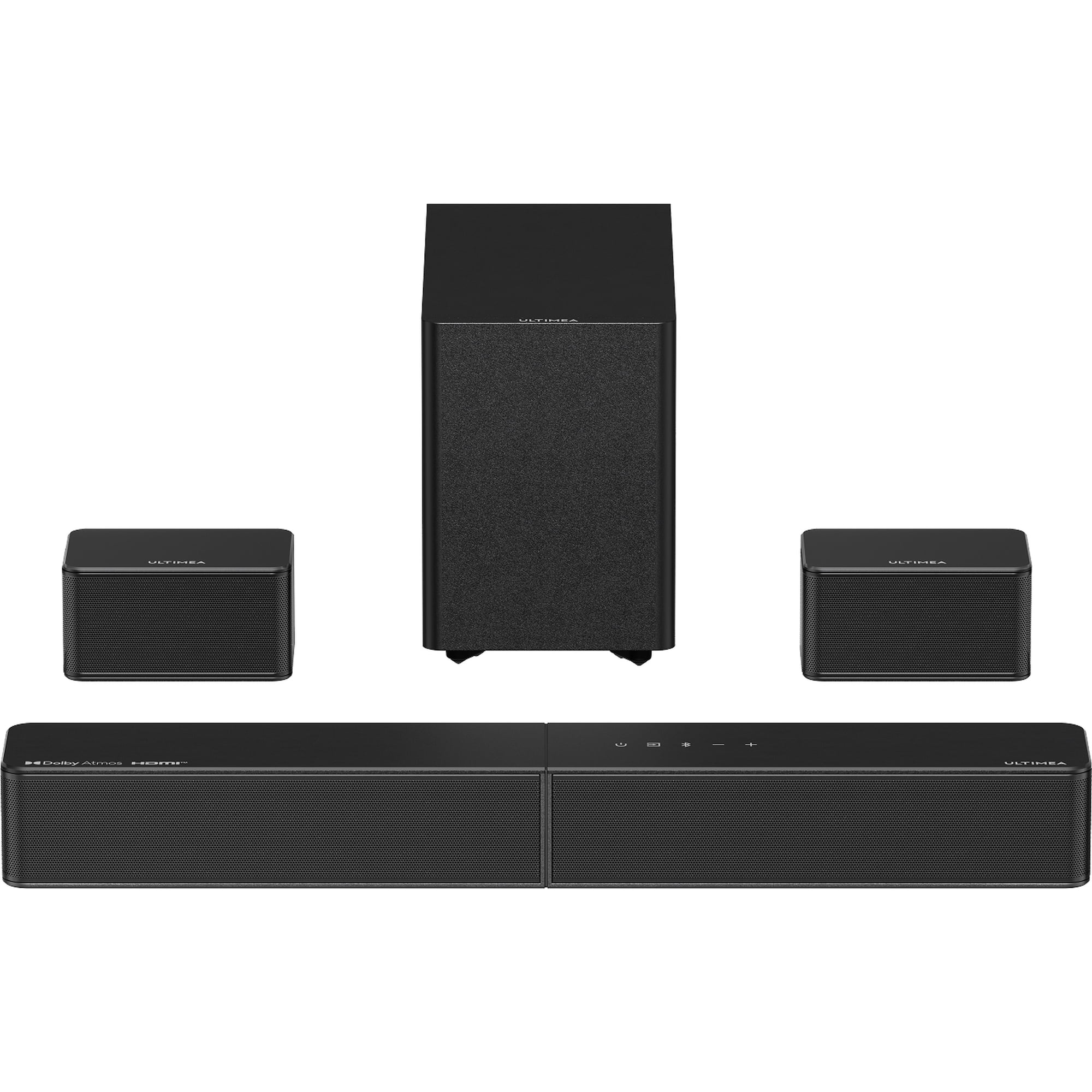 ULTIMEA 5.1ch Sound Bar for Smart TV, Virtual Surround Sound System for TV, App Control, Home Theater Sound System, TV Soundbar with Subwoofer, 2 Surround Speakers,, Opt/AUX, Poseidon R5T