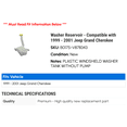 thumbnail image 2 of Washer Reservoir - Compatible with 1999 - 2001 Jeep Grand Cherokee 2000, 2 of 2