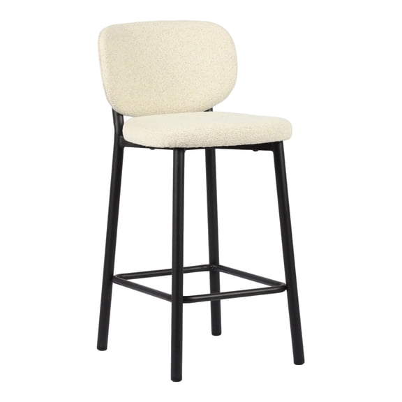 Unique Furniture 26.38''H Fabric Upholstered Counter Stool Off White (Set of 2)