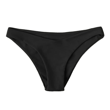 Zhden Bikini Bottoms for Women Cheeky Bikini Bottoms Sexy Thong Bikini Bottom High Cut Swimsuit BottomBlack L