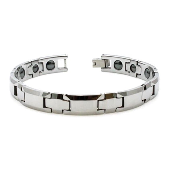 Tungsten Carbide Link Bracelet with Magnet