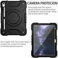 thumbnail image 6 of ELEHOLD Rugged Case for iPad 10th Gen 10.9 inch 2022,Three-Layer Protection PC+Silicone Case with 360° Rotatable Folding Handle Grip Kickstand Shoulder Strap Pencil Holder Shockproof Case,Black, 6 of 8