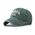 thumbnail image 4 of IDALL Baseball Cap Trucker Hat Alphabet Embroidery Solid Color Duck Hat Trend Personality Outdoor Print Breathable Mesh Hat Snapback Hats for Men Hats for Men Green One Size, 4 of 5