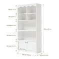 thumbnail image 3 of Huisuilinss Bookshelves and Bookcases with Doors 12 in Depth Floor Standing 5 Shelf Display Storage Shelves Bookcase 63 in Tall Bookcase for Home, Office, Living Room, Bedroom, 3 of 7