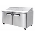 thumbnail image 5 of 60 in Commercial Sandwich Prep Table Refrigerator, Dual Lid Mega Top, 16 x 1/6 Pan Capacity, Stainless Steel, NSF Certified, 2 Door, 5 of 10