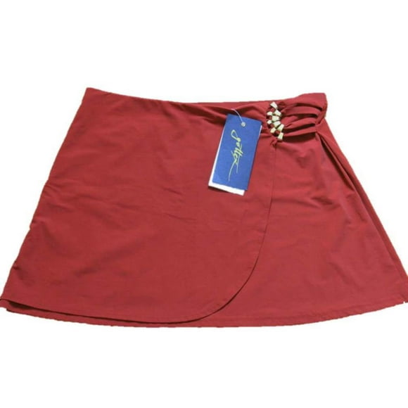 GOTTEX Designer SWIMWEAR Cover-Up SKIRT Cruise MAROON Mystic Beauty WRAP OVER L