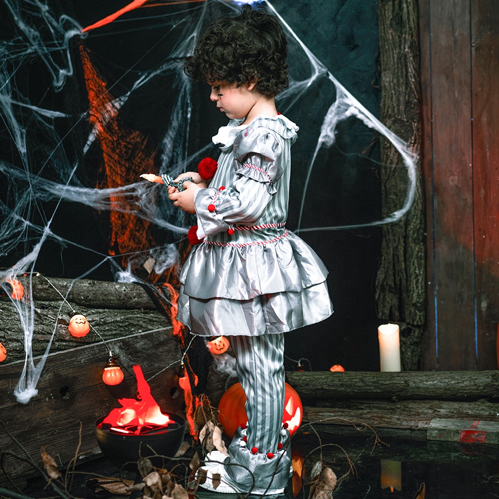 IKALI Kids Clown Costume Jumpsuit photo 5