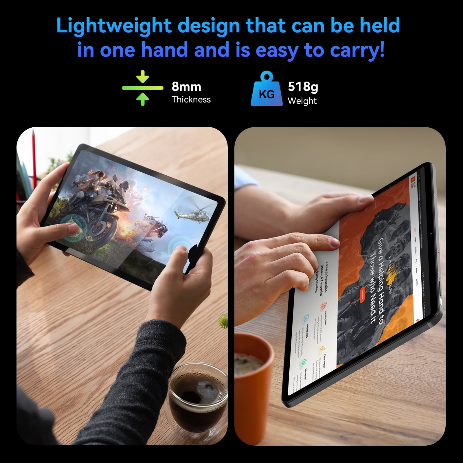 Alphawolf P2 Tablet 11 Inch Android 15 Tablets, 1920 * 1200 FHD