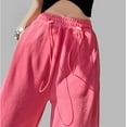thumbnail image 5 of Baqcunre Women's Loose Long Drawstring Lace Up Elastic Waist Solid Color Sweatpants,Size S-XL,Womens Sweatpants,High Waisted Pants for Women,Women's Pants,Womens Clothes,Color Pink, 5 of 8
