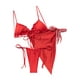 thumbnail image 4 of Txlixc Conjunto de traje de baño dividido para mujer, bikini con volantes+bragas con cordones+cobertores de malla Txlixc Moda, 4 of 8