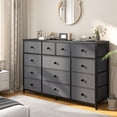 thumbnail image 7 of Romorgniz Dresser TV Stand for 55" TV with 13 Storage Drawers for Living Room Fabric Dresser for Closet, Wood Top, Sturdy Metal Frame, Gray, 7 of 7