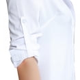 thumbnail image 6 of 5XL XL Women's White Shirt Dress Spring/Summer Fashion 3/4 Sleeve Elegant Solid Color Topwoner Office Ladies Button Long Shirt, 6 of 14