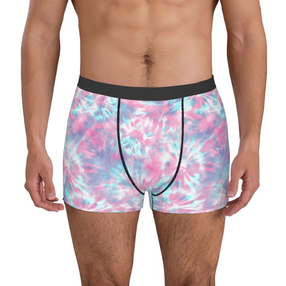 Uemuo Tie Dye Pattern Men's Boxer Briefs,Trunk Anti-Chafing,Comfortable, Durable, and Stylish Underwear-