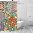thumbnail image 2 of Coolnut India Islam Ethnic Round Style Shower Curtain Bathroom Decor Watercolor Shower Curtain Sets Fabric Cloth Bathroom Curtains with Hooks 60x72 Inch, 2 of 6