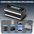 thumbnail image 4 of 8000 Watt Pure Sine Wave Power Inverter 24V DC to 110V 120V Converter for Family RV Off Grid Solar System Car with Type-C Ports 3 AC Power Outlets USB Ports LCD Display and Remote Control,Black, 4 of 4