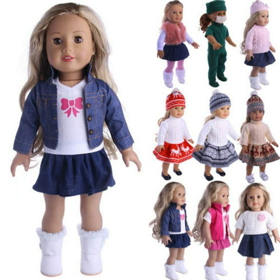 KRONDO 1Pc 18'' Doll Clothes Outfit Dress Clothes for American Girl Our Generation My Life Doll Christmas Gift (Excluding dolls)