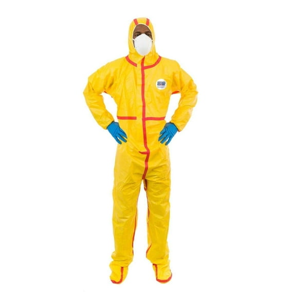 ChemSplash® 1, Chemical Splash Coverall with Hood & Boot, Elastic Wrist & Ankle, Taped Seams, Elastic Back