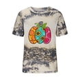 thumbnail image 6 of Fall Savings Clearance!ZQGJB Happy Fall Y'all Graphic Shirts for Women Thanksgiving Pumpkin Short Sleeve Bleached Tee Shirts Tops Funny Halloween T Shirt Top, 6 of 6