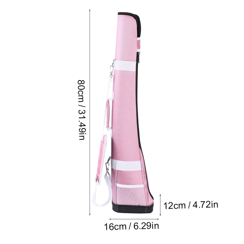 NFTIGB Portable Nylon Golf Club Carry Bag for 1-3 Clubs, Lightweight Sunday Practice Bag with Accessory Pocket and Adjustable Shoulder Strap, 31.5 inches / 80 cm, Pink