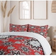 thumbnail image 6 of Ambesonne Mandala Duvet Cover Sets, Lace Seem Floral Swirls, 2-Queen, Scarlet White, 6 of 7