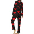 thumbnail image 3 of Gytharion Pajama Sets for Women Cute Heart Print Sleepwear Sets 2 Piece Loungewear Outfits Long Sleeve Button Down Lapel Top and Elastic Waist Pants Soft Comfy Pj Sets with Pockets, 3 of 5