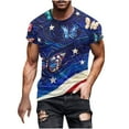 thumbnail image 2 of Jinhomg Mens Short Sleeve Athletic Shirt Casual American Flag Workout Tees Fourth of July Independence Day Patriotic T-Shirts Summer Cotton Crew Neck Tops Blue M, 2 of 5