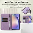 thumbnail image 2 of Allytech Samsung Galaxy S23 FE Wallet Case, Luxury PU Leather Stand Magnetic Clasp Cover with Wristlet & Shoulder Strap & Card Slots, Zipper Pocket Shockproof Anti-Fall Protective Case, Lavender, 2 of 9